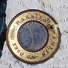 1860 Abraham Lincoln Hannibal Hamlin Ferrotype Campaign Button Coin picture