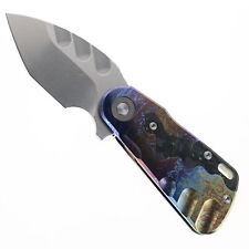 Two Sun Folding Knife Color Carbon Fber/Titanium Handle M390 Plain Edge TS512 picture