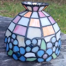 Hydrangea Tiffany Style Partylite Stained Glass Votive Candle Tea Light Shade picture
