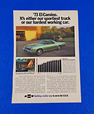 1973 CHEVY EL CAMINO ORIGINAL PRINT AD CLASSIC CHEVROLET TRUCK/CAR 1970s ICON picture