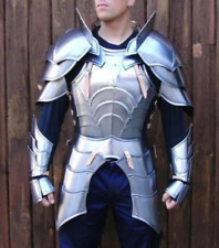 Steel Medieval Half Body Plate Armor Suit Cuirass Front Back, Pauldrons, Arm Bra picture