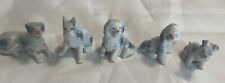 Porcelain Delft Blue And White Dog Figurines picture