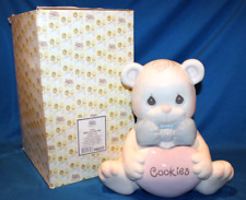 VINTAGE PRESCIOUS MOMENTS TEDDY BEAR COOKIE JAR-MIB- NICEST YOU CAN FIND-Ca 1993 picture