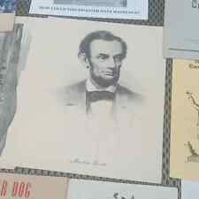 Rare Abraham lincolm print plus gettysburg literature picture