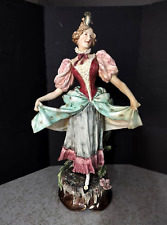 Antique Austrian Huge Majolica Figurine, Dancing Woman, XIX C, 23.5