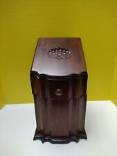 ANTIQUE MAHOGANY CUTLERY BOX WITH ORIGINAL FITTINGS & NICELY SHAPED FRONT 19thC picture