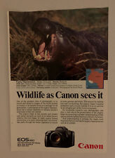 1996 Canon EOS 650 SLR Camera Print Ad Wildlife As Canon Sees It Pygmy Hippo picture