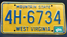 1973 West Virginia Mountain State License Plate 4H-6734 picture