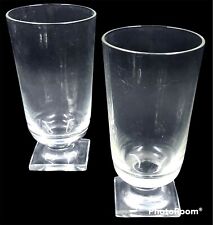 2 Rare Vintage Kosta Boda Bergh Crystal Cocktail Glasses Square Footed Base 4.5” picture