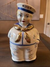 1940'S Shawnee Pottery USN Sailor GOB Cookie Jar Gold Trim Amazing Condition picture