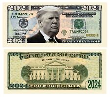 Pack of 50 - Donald Trump 2024 Re-Election Presidential Novelty Dollar Bills picture