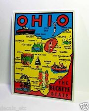 Ohio The Buckeye State Vintage Style Travel Decal / Vinyl Sticker, Luggage Label picture