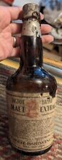 Antique Quandt Brewing Co. Troy NY Vigor Brand Malt Extract Brown Bottle RARE picture