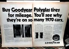 1970 Goodyear Polyglas Tires 2 Page Original Print Ad picture