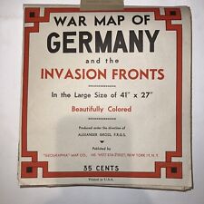 1944 War Map Of Germany and Invasion Fronts by Alexander Gross-Rare picture