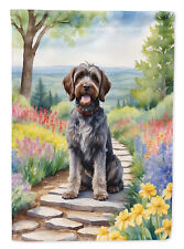 Wirehaired Pointing Griffon Spring Path Flag Canvas House Size DAC6734CHF picture