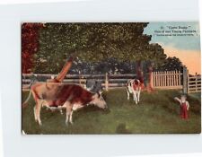Postcard Come Bossy Young Farmer Farm Scene picture