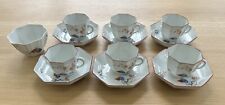 Reproduction of Meissen Tea Cups and Saucers and a Sugar Bowl, set of 6, Limoges picture