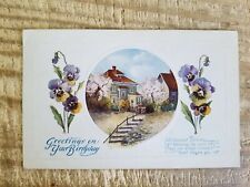 GREETINGS ON YOUR BIRTHDAY.BEAUTIFUL VTG EMBOSSED POSTCARD 1924*P24 picture