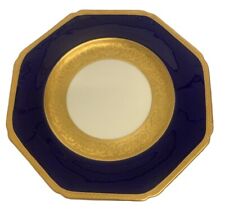 c1860 Antique Plate Brown Westhead Moore & Co ~ Octogonal Cobalt Gold Porcelain picture