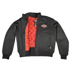 Harley Davidson Jacket Women’s Size XL Merino Wool Blend Insulated Black Orange picture