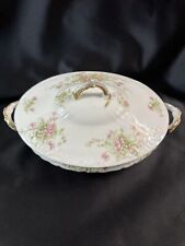 THEODORE HAVILAND LIMOGES FRANCE OVAL SERVING TUREEN PINK ROSE SPRAYS picture