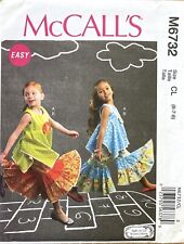 McCall’s M6732 Little Girls Top Ruffle Bottom Pants Pattern Size 6-8 Uncut picture