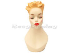 2PCS Female Fiberglass Mannequin Head Bust Wig Hat Jewelry Display #Y4G X2 picture