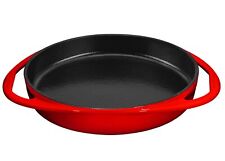 Double Handled Enameled Red Cast Iron Round Tarte Tatin Dish Pan Mini Roasting picture