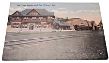 1910 NYC BIG FOUR WABASH INDIANA DEPOT UNUSED POST CARD picture