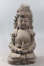 Unique 12” Tower of Buddha Statue  Boxwood Collectable Carving Crafts picture