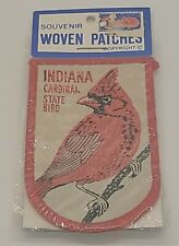 Vintage new INDIANA Cardinal Bird Embroidered Sew On Patch Souvenir picture