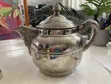 Vintage Rochester Antique Nickel Plated Flip Spout Teapot with Teabag 4PT picture