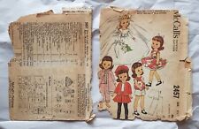 Vintage 1961 Betsy McCall Wardrobe Pattern 2457 Instruction Uncut Cut  picture