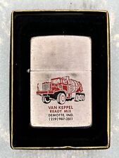 Vintage 1976 Van Keppel Ready Mix Advertising Chrome Zippo Lighter **Broken picture