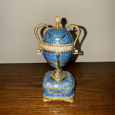 Blue Serpent Clock Faberge Egg picture