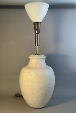 Large White Crackle Glazed Pottery Floor Lamp picture