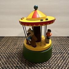 Rare Antique Wooden Scene Merry- Go -Round Shmid Made In Japan picture