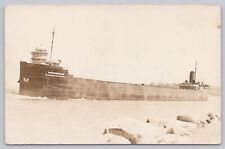 Vtg Steamer Steamship Michigan Cleveland Cliffs RPPC Real Photo Postcard picture