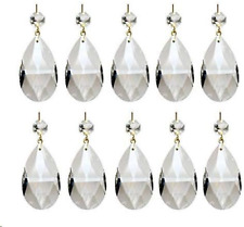 10Pcs Clear Crystal Teardrop Chandelier Prism Pendants Shiny Glass Crystals Bead picture