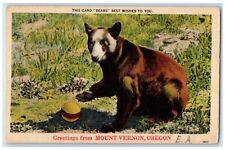 1951 Greetings From Mount Vernon Oregon OR, Bear Posted Vintage Postcard picture