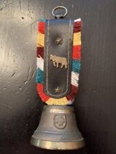 Vintage Swiss Fringe Leather Strap Brass  Cow Bell picture