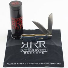 Rough Ryder Reserve Heavy Trapper Folding Pocket Knife Denim Micarta D2 Steel picture