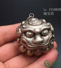 Antique Retro Tiger Head Bell Pure Copper Pendant Hand-Made Craft Collection picture