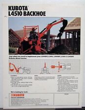 1981 Kubota L4510 Backhoe Specifications Construction Sales Data Sheet picture