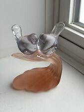 Crowning Touch Glass Lovebirds On Pink Satin Base picture