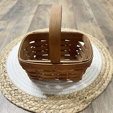 Longaberger Basket 1989 Small Fixed Handle Rectangle Vintage Handwoven USA picture