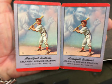 Vintage 1940s Atlantic Service Station pair of Base Ball Card Coupons picture