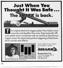 1989 small Print Ad of Shark Electronic Drum Trigger w Rick Allen Def Leppard picture