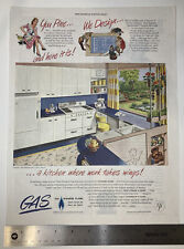 VINTAGE 1945 Print Ad American Gas Association, Kitchen Penn Mutual 10x14
